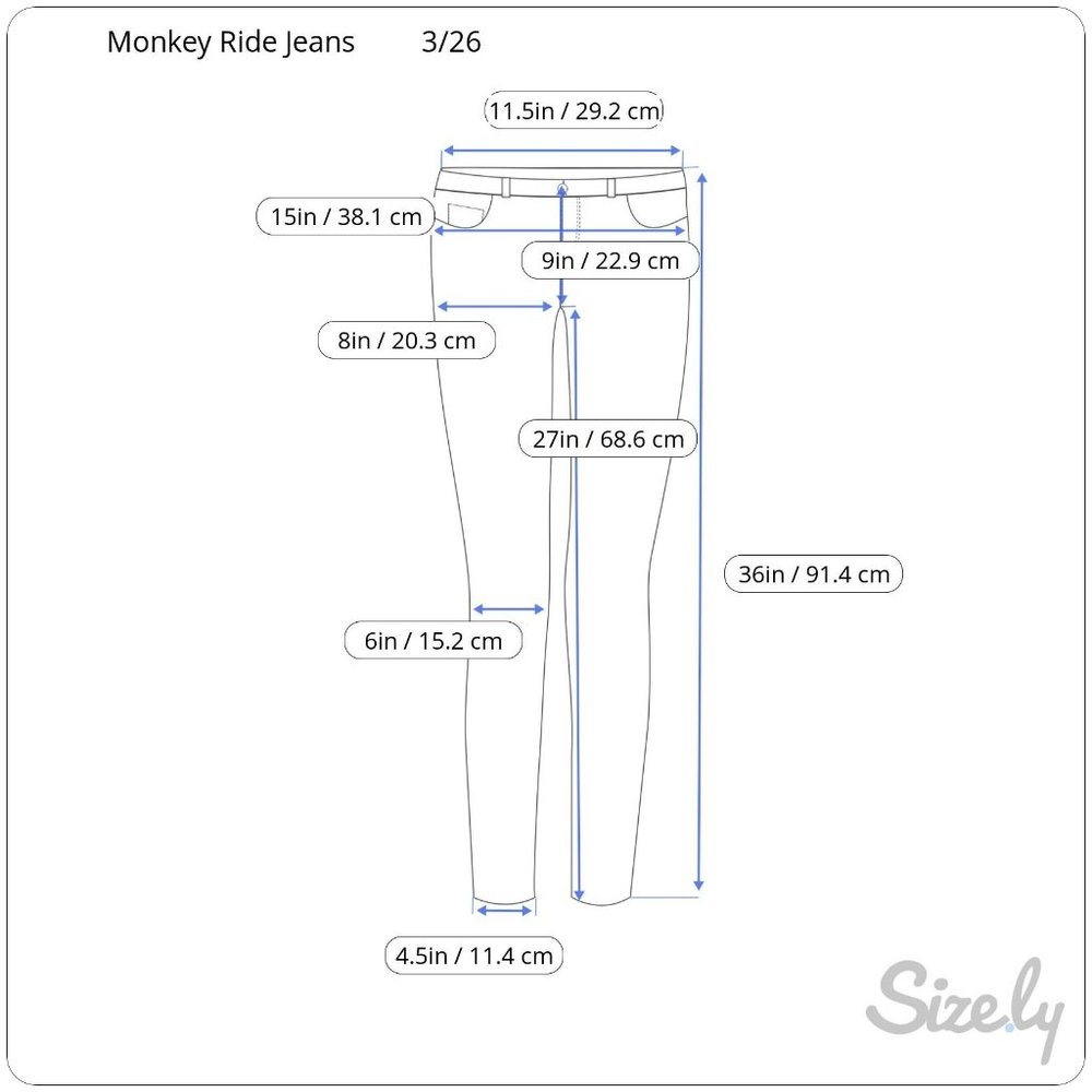 Monkey Ride Jeans Women's Blue 3/26 Stretch - Picture 2 of 6